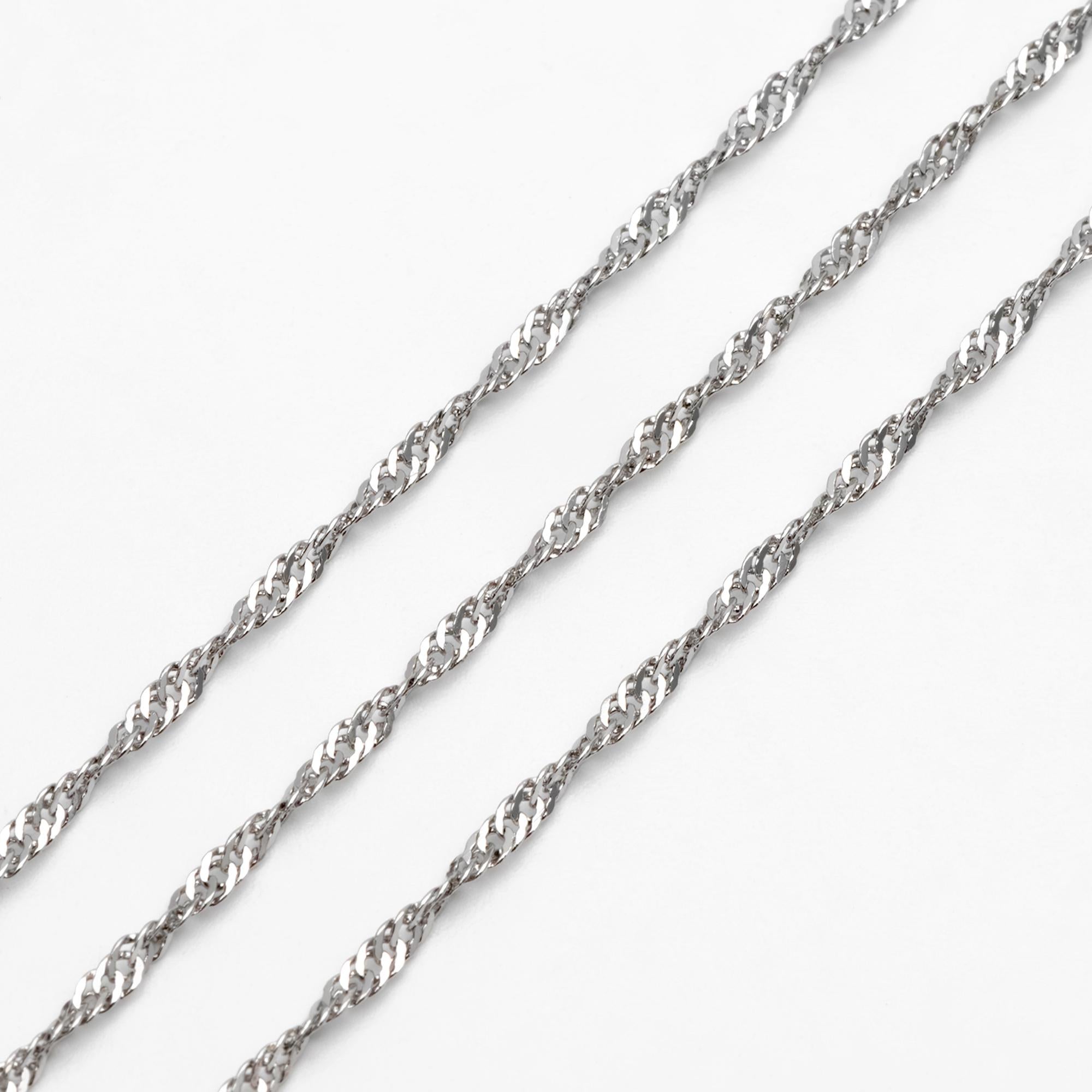 Gold/ Silver/ Rose Gold Twisted Chains 1.8mm, Flat Curb Chain Findings (#LK-427)/ 1 Meter=3.3 ft